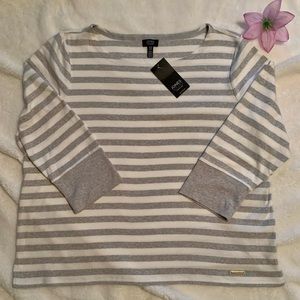 Jone’s New York SIGNATURE Cotton Sweater~Women’s Size 3X~Striped~NEW w/tags~HP⭐️